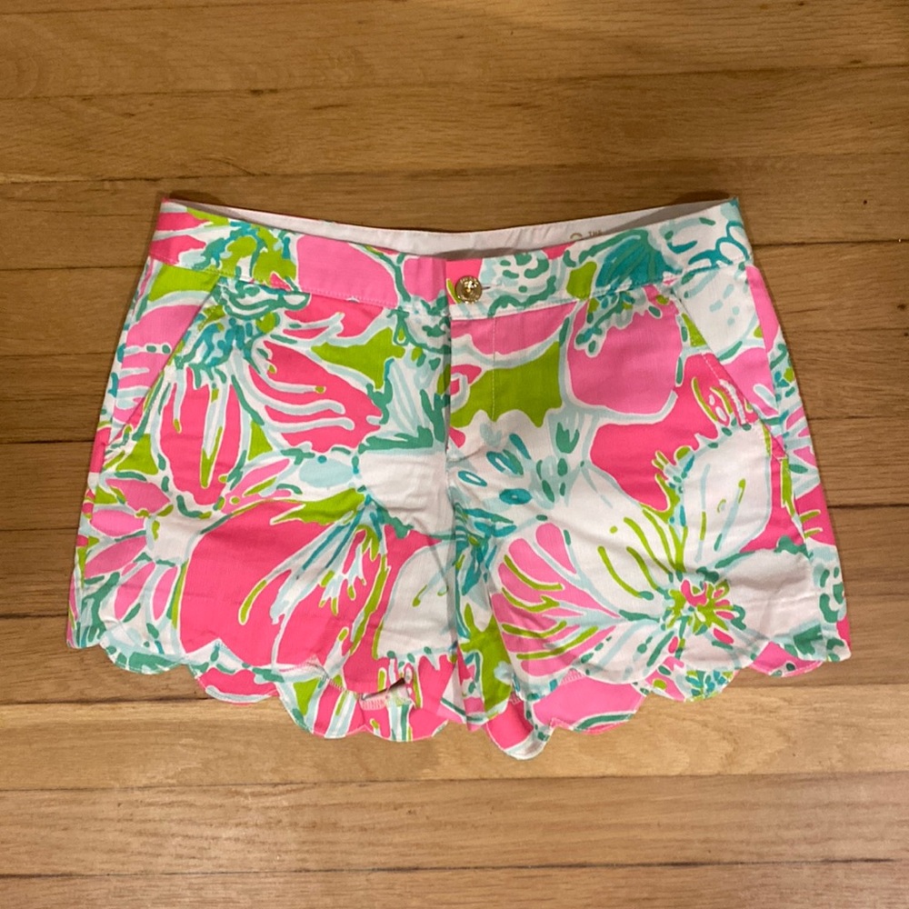 Lilly Pulitzer Pink, Green, and Blue Floral Buttercup Shorts